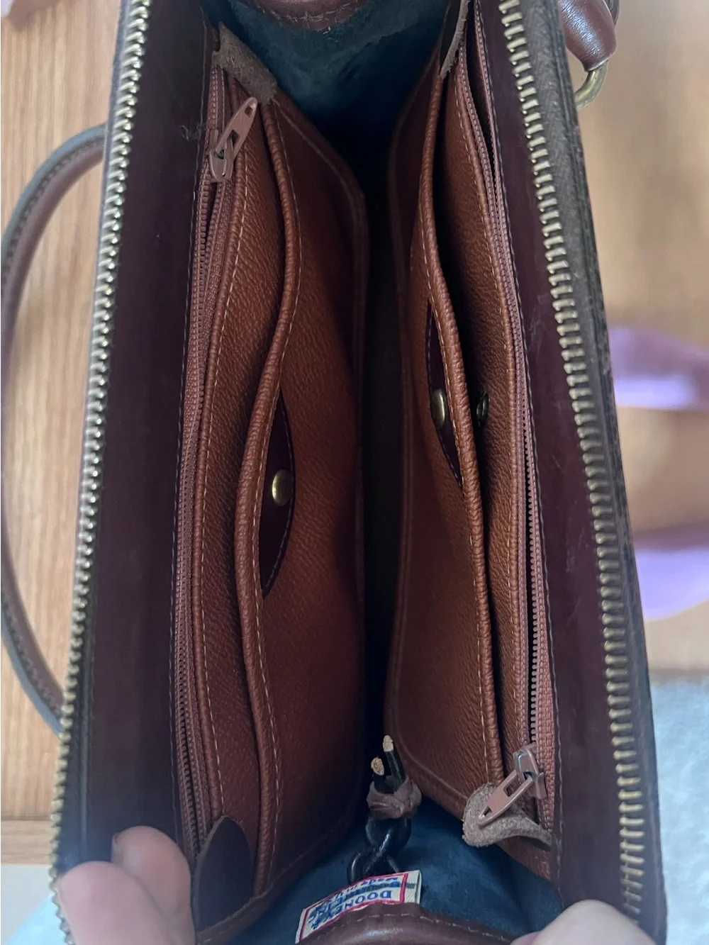 Vintage Dooney & Bourke AWL Leather Zip Satchel | USA Made #A6886594